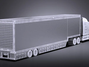 Peterbilt 587 2017 Truck with Trailer vray 3D Model