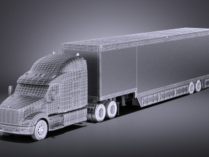 Peterbilt 587 2017 Truck with Trailer vray Modèle 3D