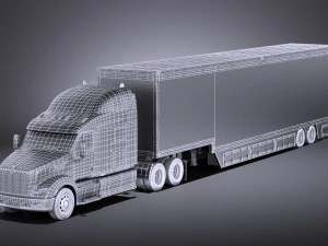 Peterbilt 587 2017 Truck with Trailer vray 3D Model