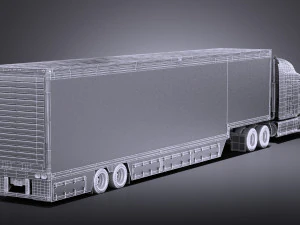 Peterbilt 587 2017 Truck with Trailer vray 3D Model