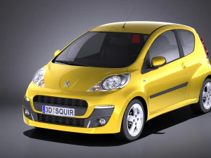Peugeot 107 3 porte 2016 vray Modello 3D