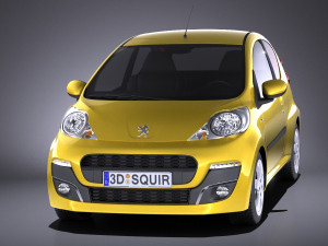 Peugeot 107 3-doors 2016 vray Modello 3D