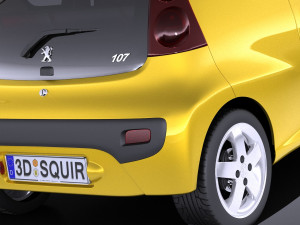 Peugeot 107 3-doors 2016 vray Modello 3D