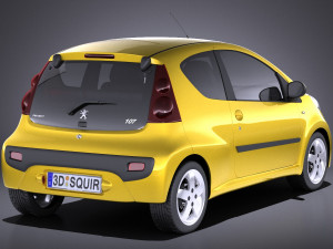 Peugeot 107 3-doors 2016 vray Modello 3D