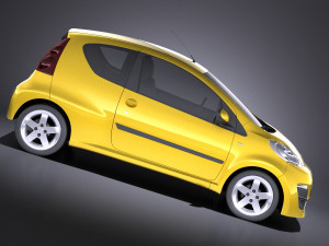 Peugeot 107 3-doors 2016 vray Modello 3D