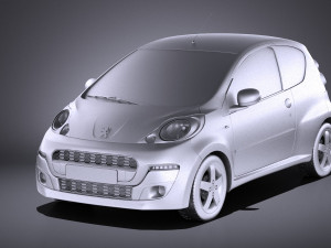 Peugeot 107 3-doors 2016 vray Modello 3D