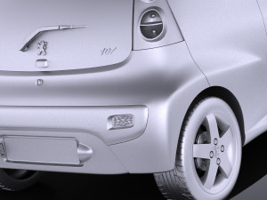Peugeot 107 3-doors 2016 vray Modello 3D