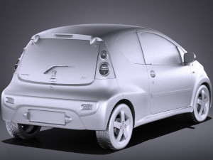 Peugeot 107 3-doors 2016 vray Modello 3D