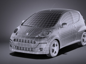 Peugeot 107 3-doors 2016 vray Modello 3D