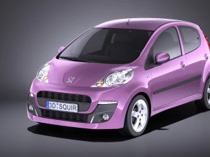 Peugeot 107 5 kapılı 2015 vray 3D Model