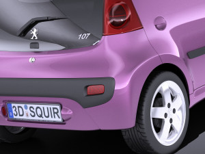 Peugeot 107 5-door 2015 vray 3D Model