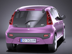 Peugeot 107 5-door 2015 vray 3D Model