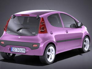 Peugeot 107 5-door 2015 vray 3D Model