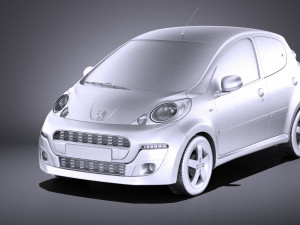 Peugeot 107 5-door 2015 vray 3D Model