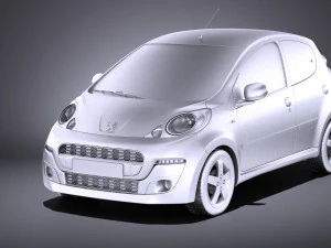 Peugeot 107 5-door 2015 vray 3D Model