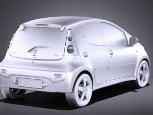 Peugeot 107 5-door 2015 vray 3D Model