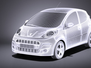 Peugeot 107 5-door 2015 vray 3D Model