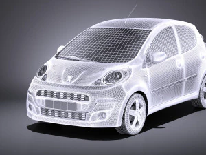 Peugeot 107 5-door 2015 vray 3D Model