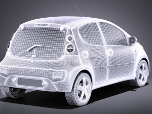 Peugeot 107 5-door 2015 vray 3D Model