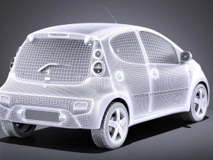 Peugeot 107 5-door 2015 vray 3D Model