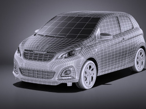 Peugeot 108 3-door 2017 vray 3D मॉडल