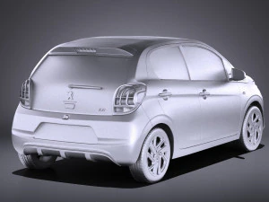 Peugeot 108 5-door 2017 vray 3D Model
