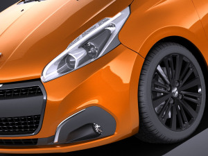 Peugeot 208 3-door 2018 vray Modelo 3D