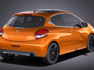 Peugeot 208 3-door 2018 vray Modelo 3D