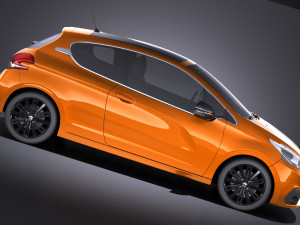 Peugeot 208 3-door 2018 vray Modelo 3D