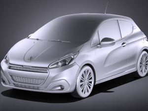 Peugeot 208 3-door 2018 vray Modelo 3D