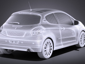 Peugeot 208 3-door 2018 vray Modelo 3D