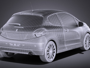 Peugeot 208 3-door 2018 vray Modelo 3D
