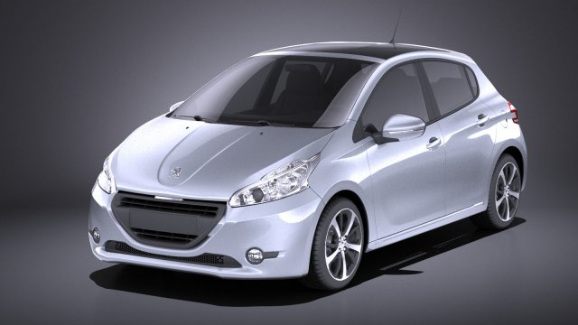 Peugeot 208 5-door 2014 vray Modèle 3D .c4d .max .obj .3ds .fbx .stl .blend