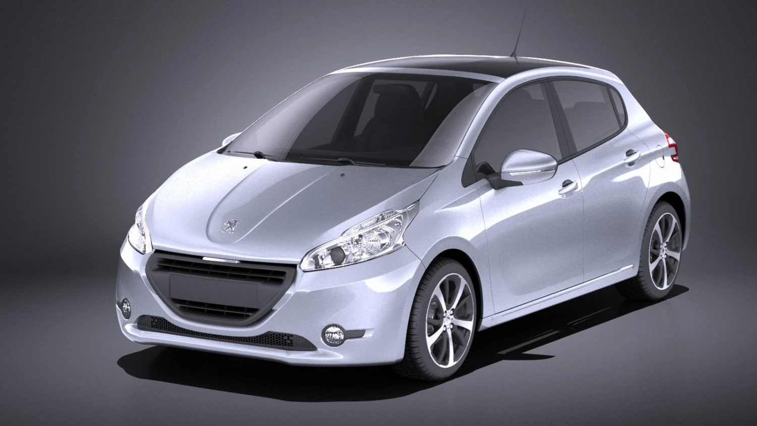 Peugeot 208 5-door 2014 vray 3D Model .c4d .max .obj .3ds .fbx .stl .blend 