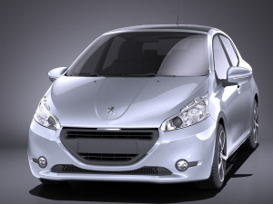 Peugeot 208 5-door 2014 vray Modèle 3D