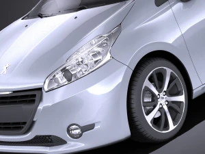 Peugeot 208 5-door 2014 vray 3D Model