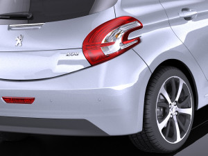 Peugeot 208 5-door 2014 vray Modèle 3D
