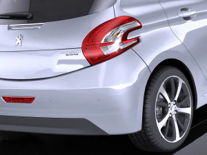 Peugeot 208 5-door 2014 vray 3D Model