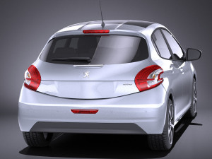 Peugeot 208 5-door 2014 vray Modèle 3D