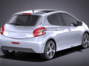 Peugeot 208 5-door 2014 vray Modèle 3D