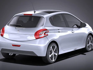 Peugeot 208 5-door 2014 vray 3D Model