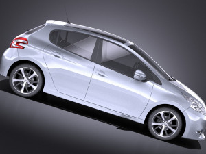 Peugeot 208 5-door 2014 vray Modèle 3D