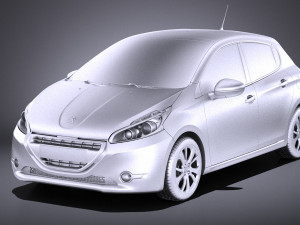 Peugeot 208 5-door 2014 vray Modèle 3D