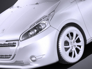 Peugeot 208 5-door 2014 vray Modèle 3D