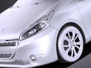 Peugeot 208 5-door 2014 vray 3D Model