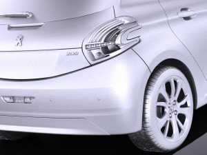 Peugeot 208 5-door 2014 vray Modèle 3D