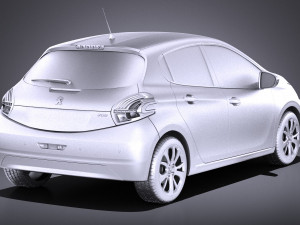 Peugeot 208 5-door 2014 vray Modèle 3D