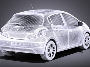 Peugeot 208 5-door 2014 vray Modèle 3D