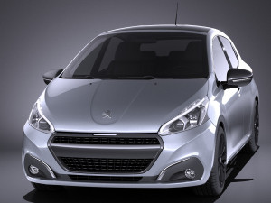 Peugeot 208 5-door 2018 vray Modelo 3D