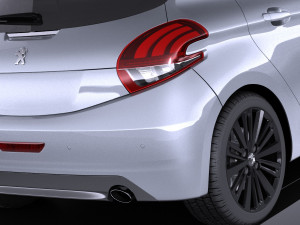 Peugeot 208 5-door 2018 vray Modelo 3D